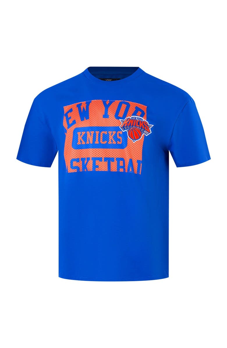 PRO STANDARD Men's Pro Standard Royal New York Knicks Made To Play Drop Shoulder T-Shirt, Alternate, color, Royal