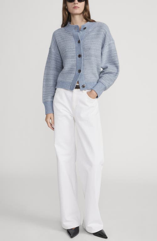 Frame The Jacquard Cardigan In Blue