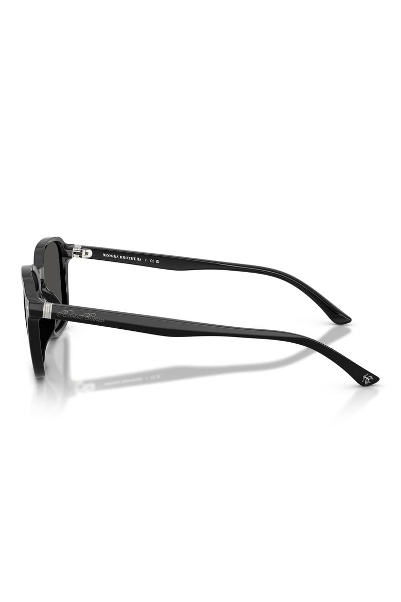 53mm Irregular Sunglasses, Alternate, color, BLACK / DARK GREY