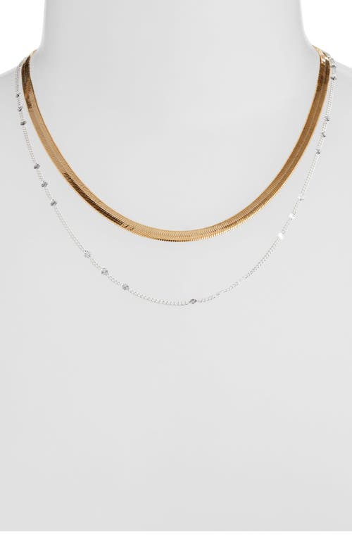Nordstrom Demi Fine Layered Snake Necklace In 14k Goldterling Plated