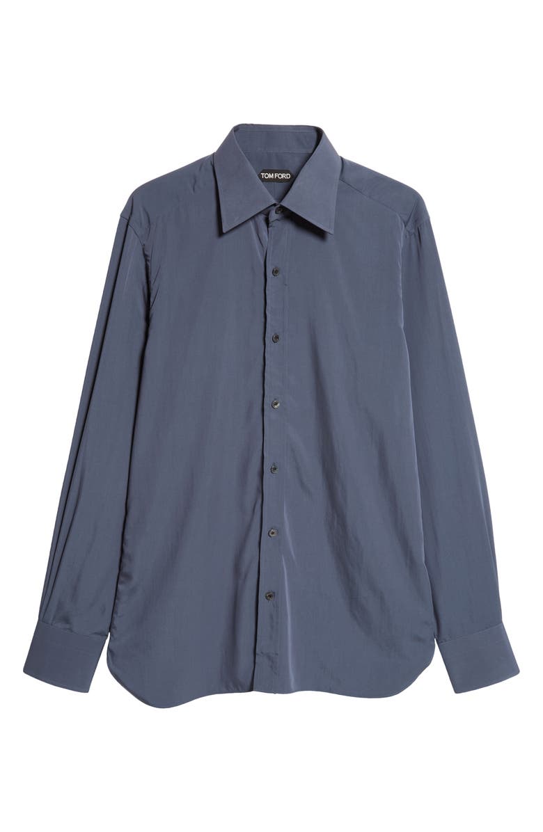 TOM FORD Fluid Parachute Slim Fit Button-Up Shirt, Alternate, color, Washed Indigo