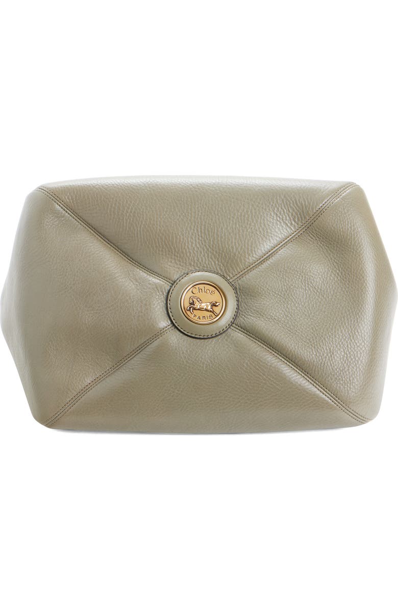 Chloé Medium Balloon Leather Tote, Alternate, color, Aloe Green