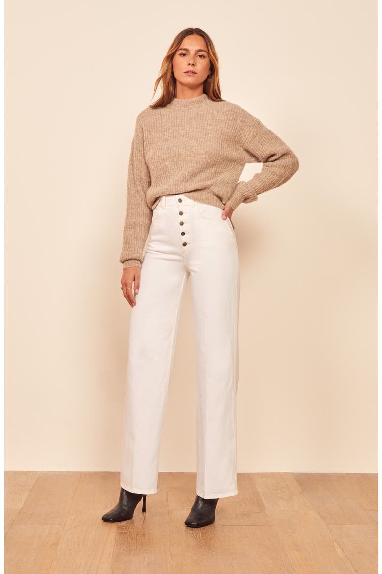 Olive High Waist Jeans, Alternate, color, VINTAGE WHITE