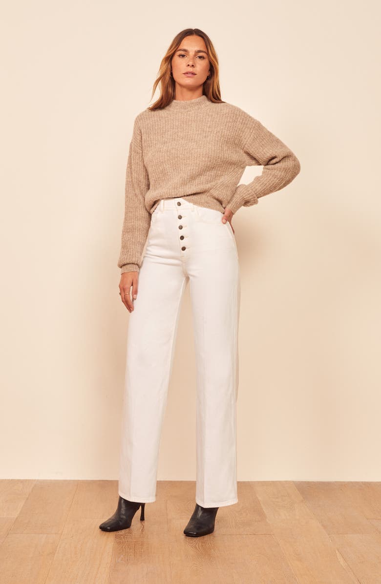 Reformation Olive High Waist Jeans, Alternate, color, 