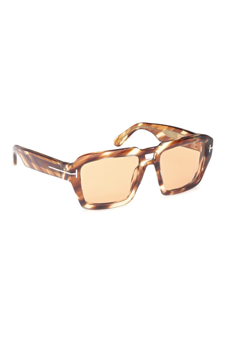 Icon 56mm Navigator Sunglasses, Alternate, color, STRIPED BROWN YELLOW/ ORANGE