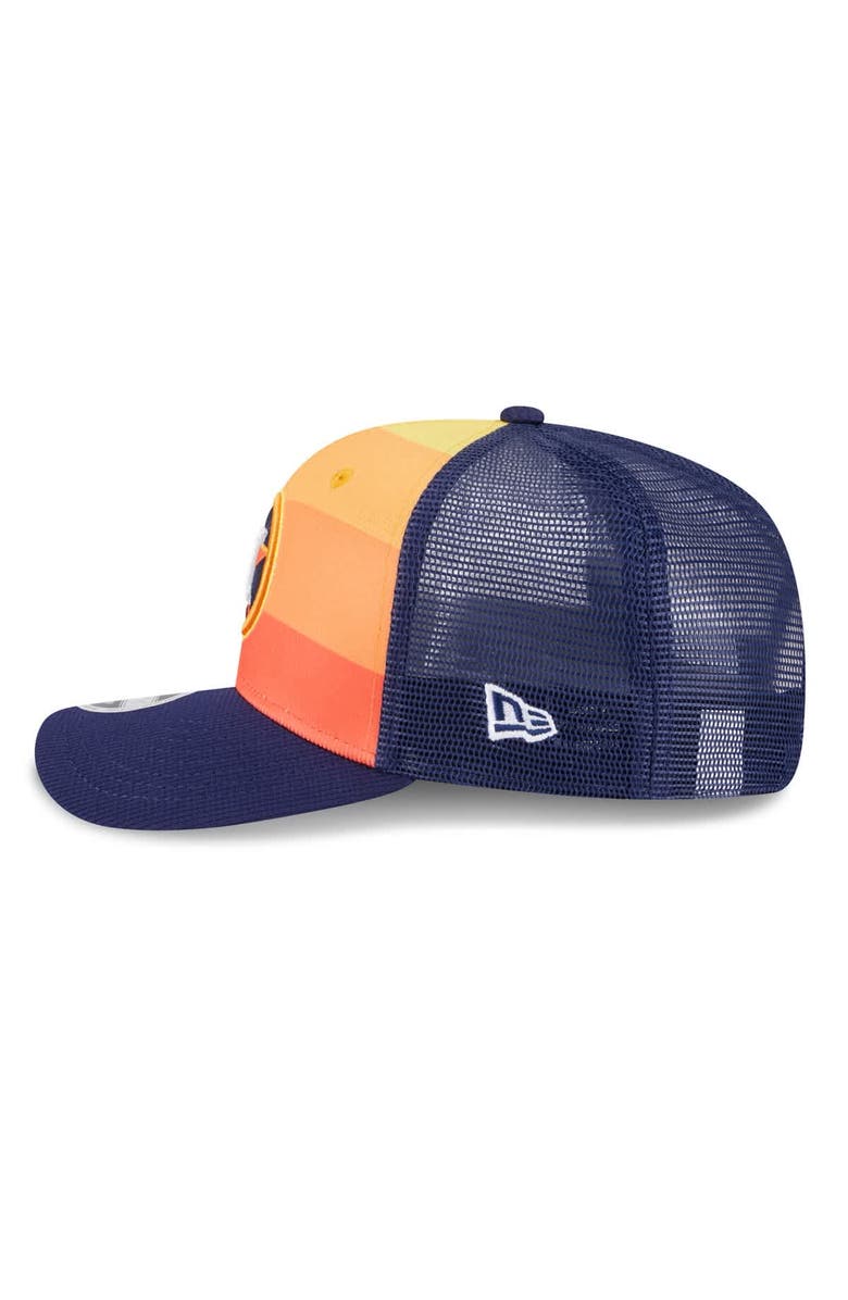 New Era Men's New Era Orange/Navy Houston Astros 2025 Batting Practice 9SEVENTY Stretch-Snap Trucker Hat, Alternate, color, Orange