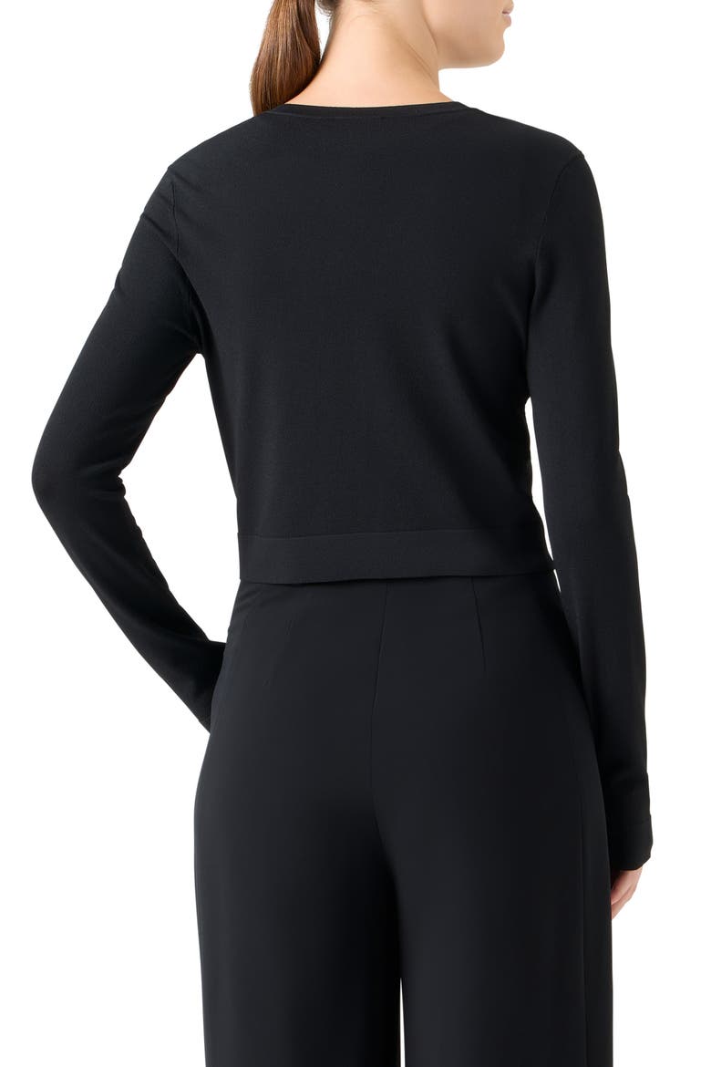 Crop Crewneck Cardigan, Alternate, color, BLACK