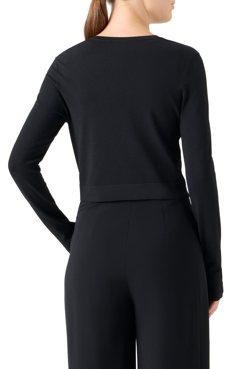 Akris punto Crop Crewneck Cardigan, Alternate, color, Black