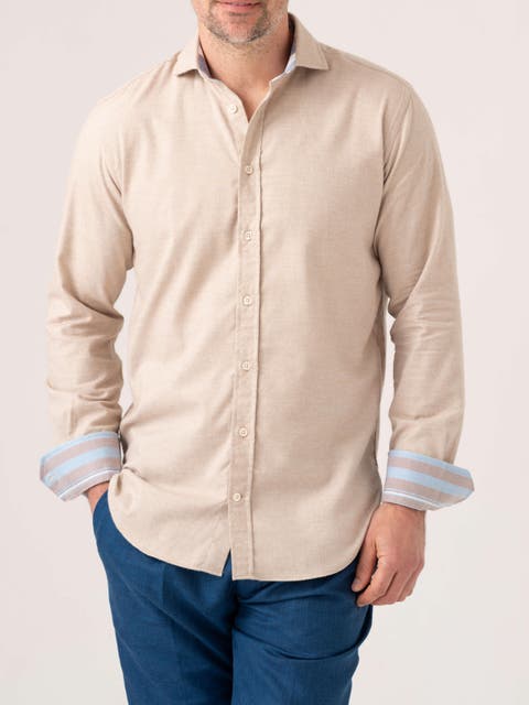 Cotton Cashmere Long Sleeve Shirt
