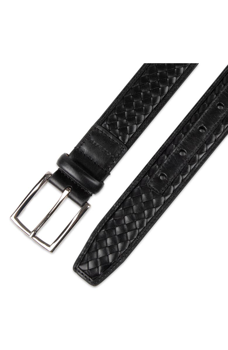 Cole Haan Woven Leather Belt, Alternate, color, Black