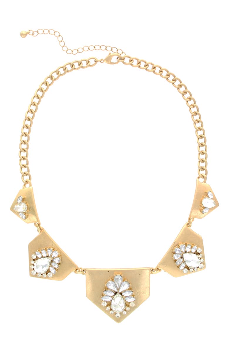 OLIVIA WELLES Five Station Pentagon Necklace, Alternate, color, Gold