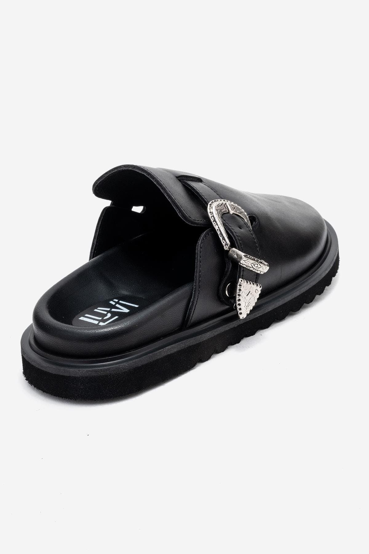 Forever & Always Shoes Vesta Leather Mule, Alternate, color, Black Leather