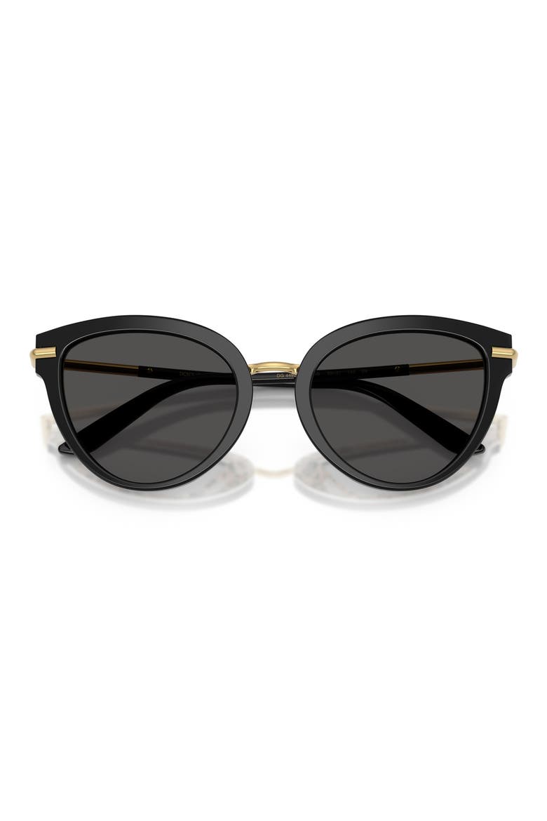 55mm Butterfly Sunglasses, Alternate, color, TOP BLACK ON LEO / DARK GREY