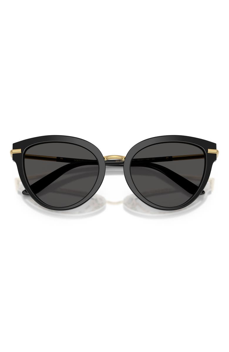 Dolce&Gabbana 55mm Butterfly Sunglasses, Alternate, color, Top Black On Leo / Dark Grey