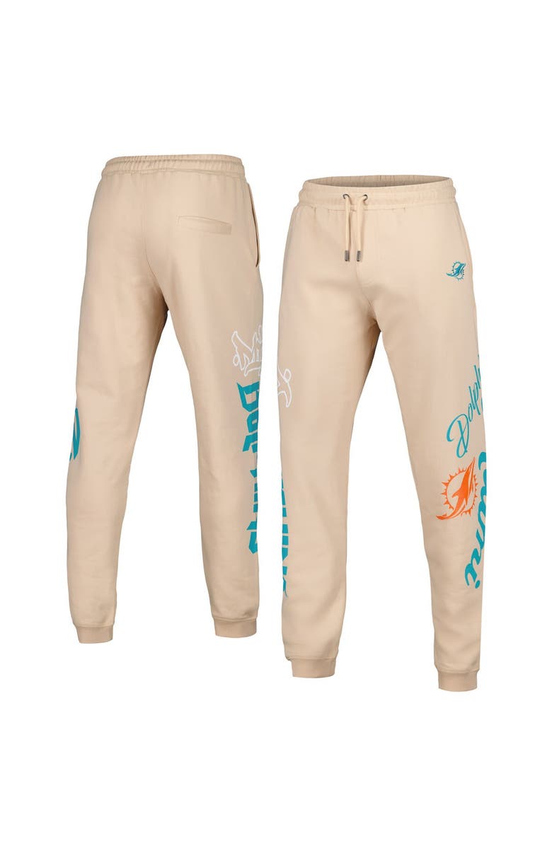 THE WILD COLLECTIVE Unisex The Wild Collective Cream Miami Dolphins Heavy Block Graphic Jogger Pants, Alternate, color, Cream