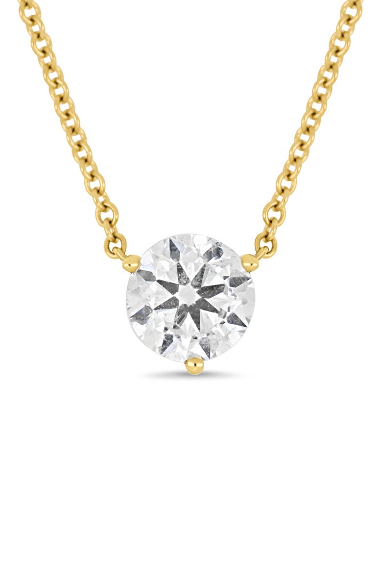 Prong Set Diamond Solitaire Necklace (Online Trunk Show), Alternate, color, 18K YELLOW GOLD