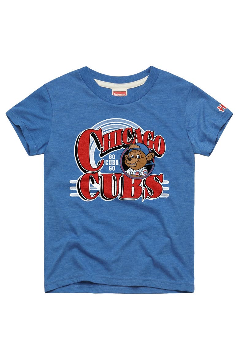 Youth Homage Royal Chicago Cubs Mascot Tri-Blend T-Shirt, Main, color, Royal