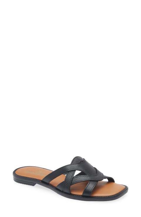 Francine Leather Slide Sandal