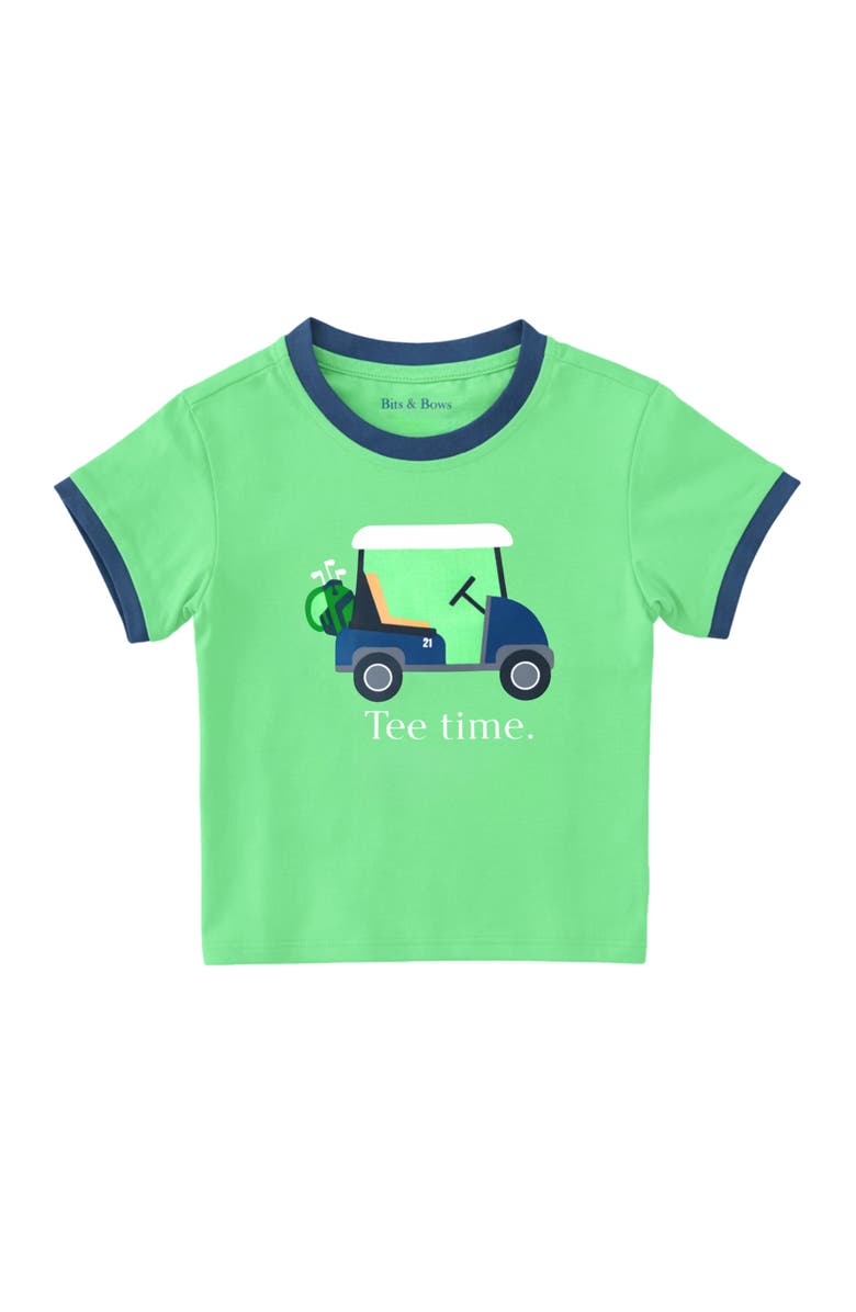 Bits & Bows Tee Time T-Shirt, Main, color, Green/Blue