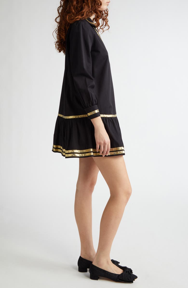 Bode Tinsel Tape Cotton Minidress, Alternate, color,