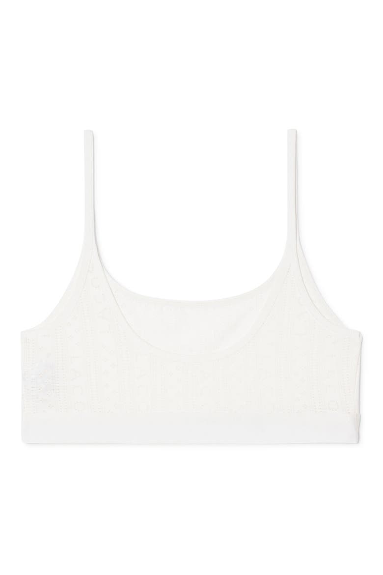 Logo Pointelle Bralette, Alternate, color, 70V - FARINE
