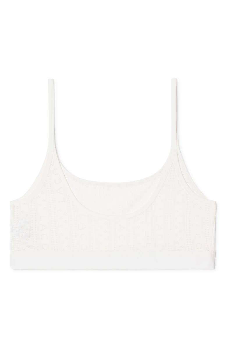 Lacoste Logo Pointelle Bralette, Alternate, color, Flour