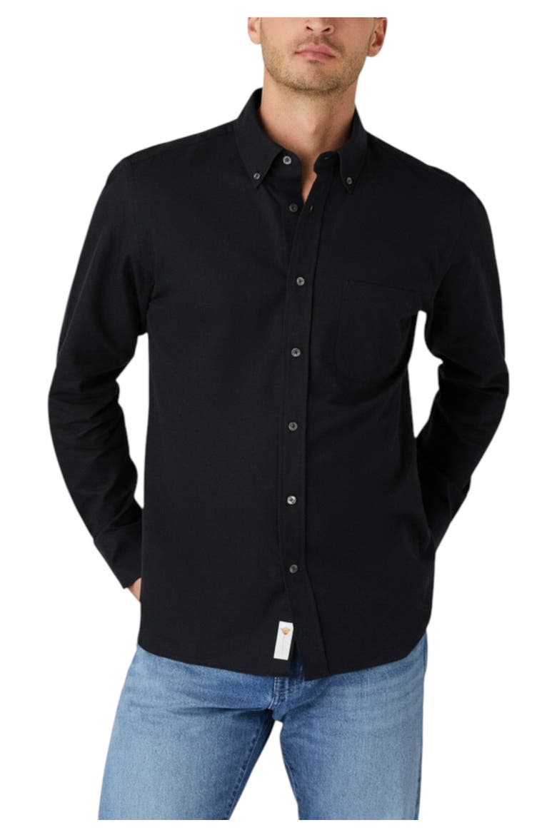 Harrison Button Down Pique Shirt, Main, color, Black