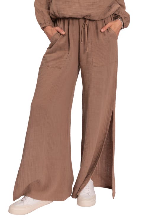 Riley Cotton Gauze Split Hem Pants