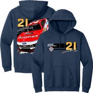 E2 APPAREL Men's E2 Apparel Heather Navy Josh Berry Motorcraft Pullover Hoodie