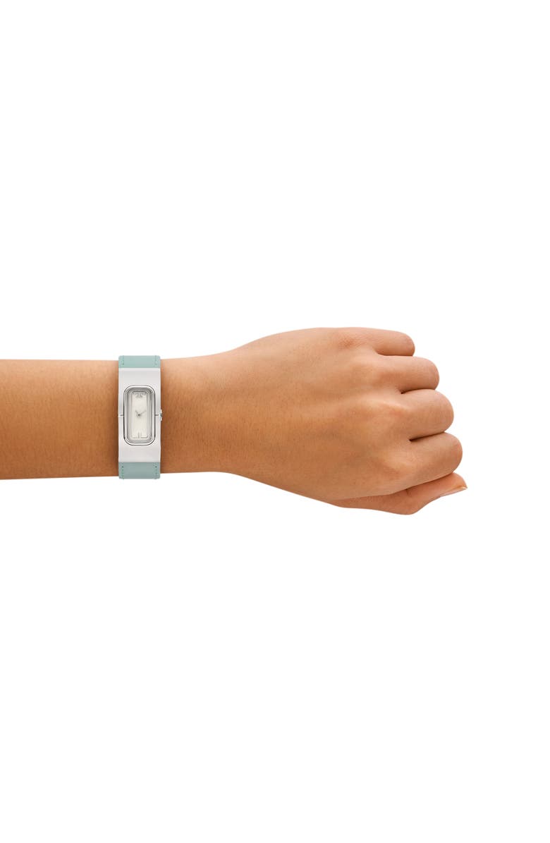 Tory Burch The T Leather Strap Watch, 18mm x 40mm, Alternate, color,