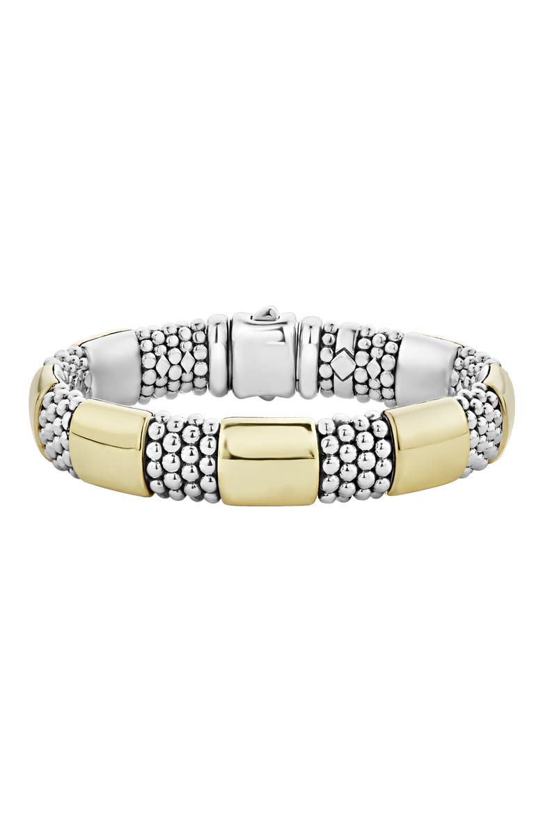 Caviar High Bar Rope Bracelet, Main, color, SILVER/ GOLD