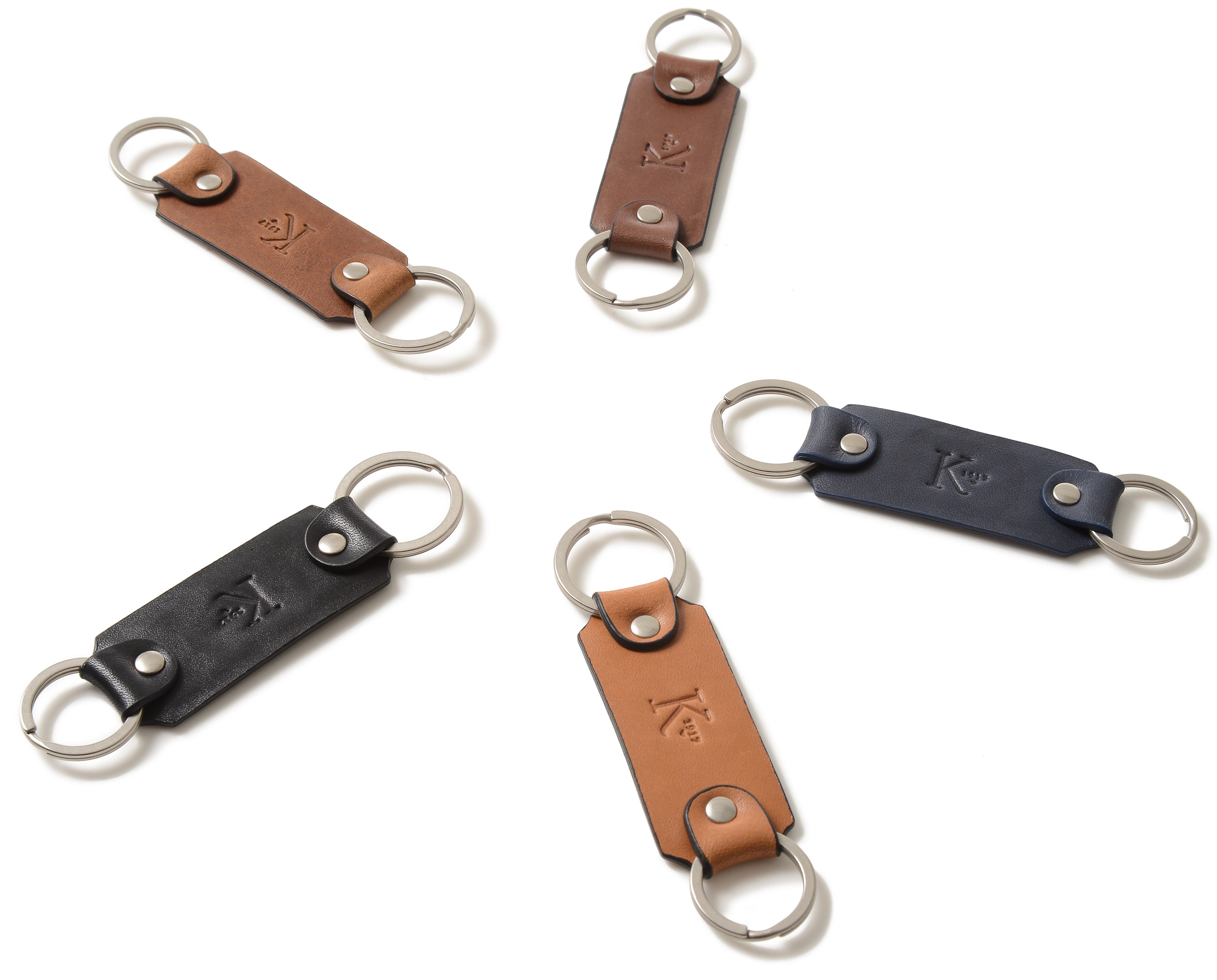 Irwin Leather Double Loop Key Chain, Alternate, color, Brown