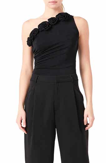 Endless Rose Rosette Detail One-Shoulder Bodysuit