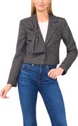 CeCe Tweed Bow Accent Crop Blazer