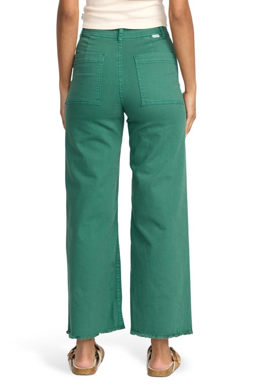 Billabong Free Fall Stretch Crop Wide Leg Pants In Green