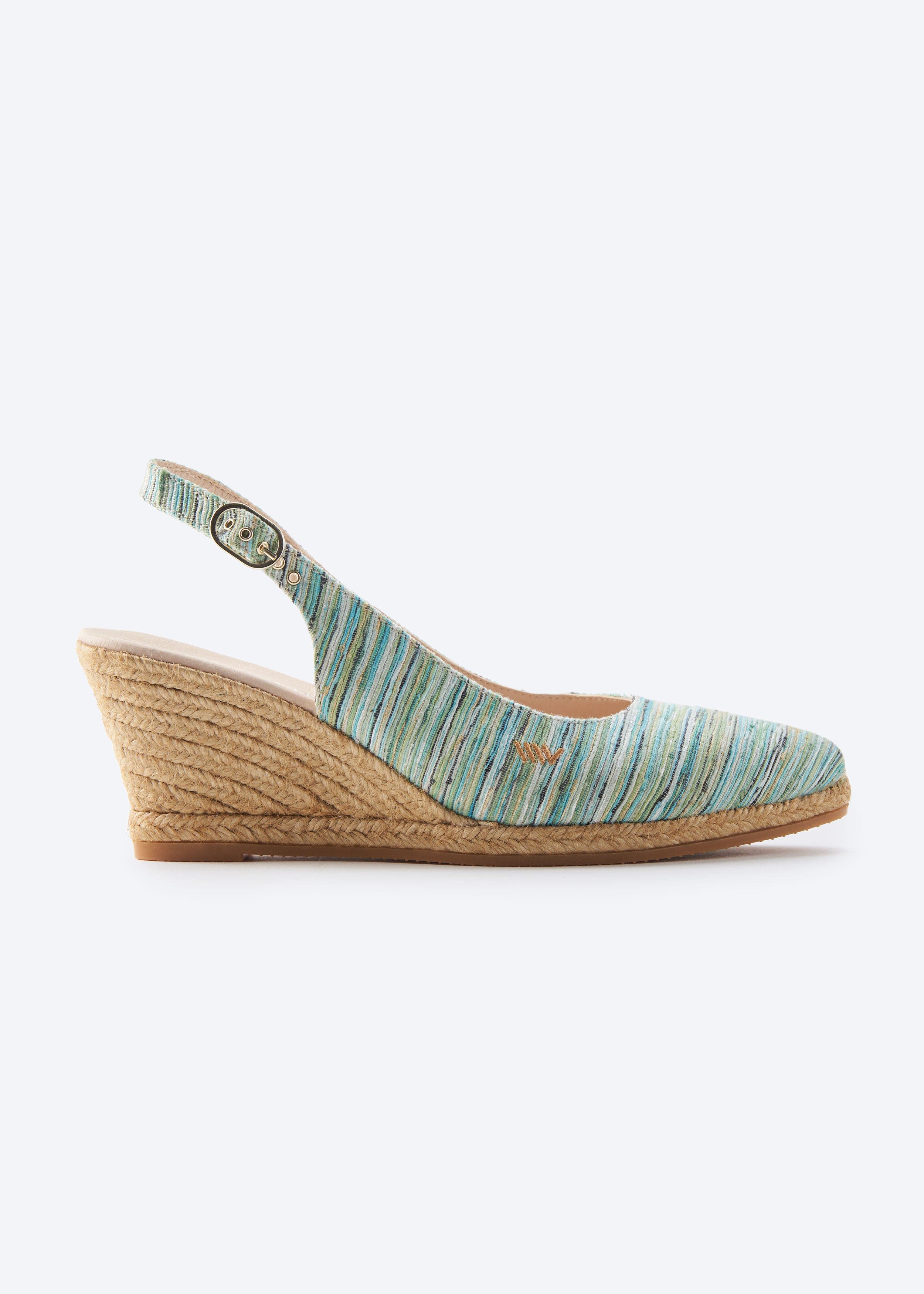 VISCATA Palomera Canvas Espadrille Wedges, Main, color, Multicolor Blue