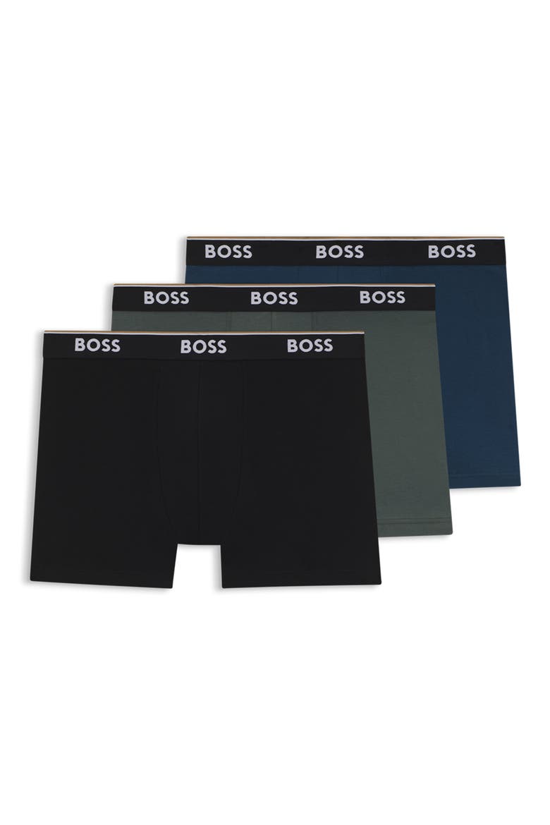Assorted 3-Pack Power Stretch Cotton Boxer Briefs, Alternate, color, BLUE MULTI