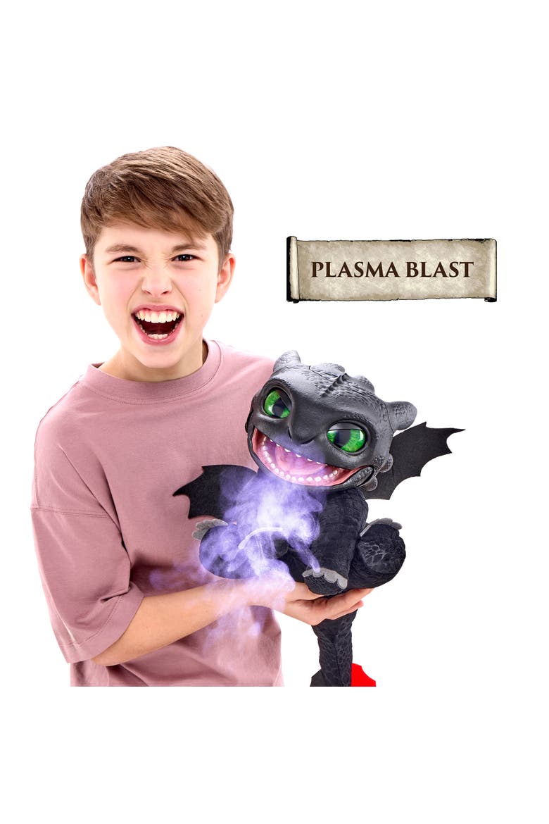 WOW! STUFF Toothless Puppetronic by RealFX 10" Plush 50+ Sounds Ages 6+ HTTYD, Alternate, color, Multicolored