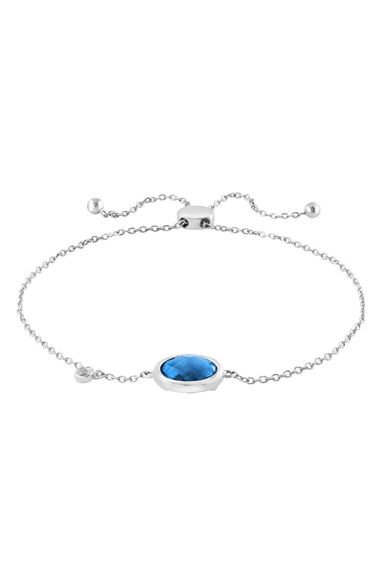 EFFY Oval Cut Blue Topaz Slide Bracelet, Main, color, Blue