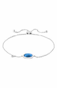 Oval Cut Blue Topaz Slide Bracelet