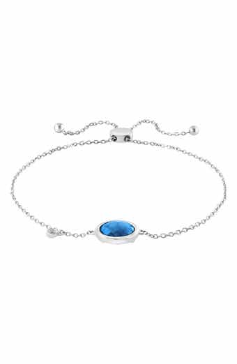 Oval Cut Blue Topaz Slide Bracelet
