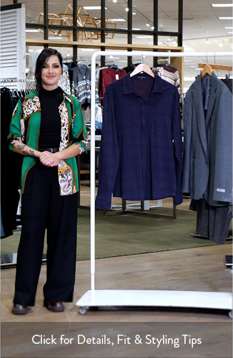 Darlog Glen Plaid Knit Button-Up Shirt, sales video thumbnail