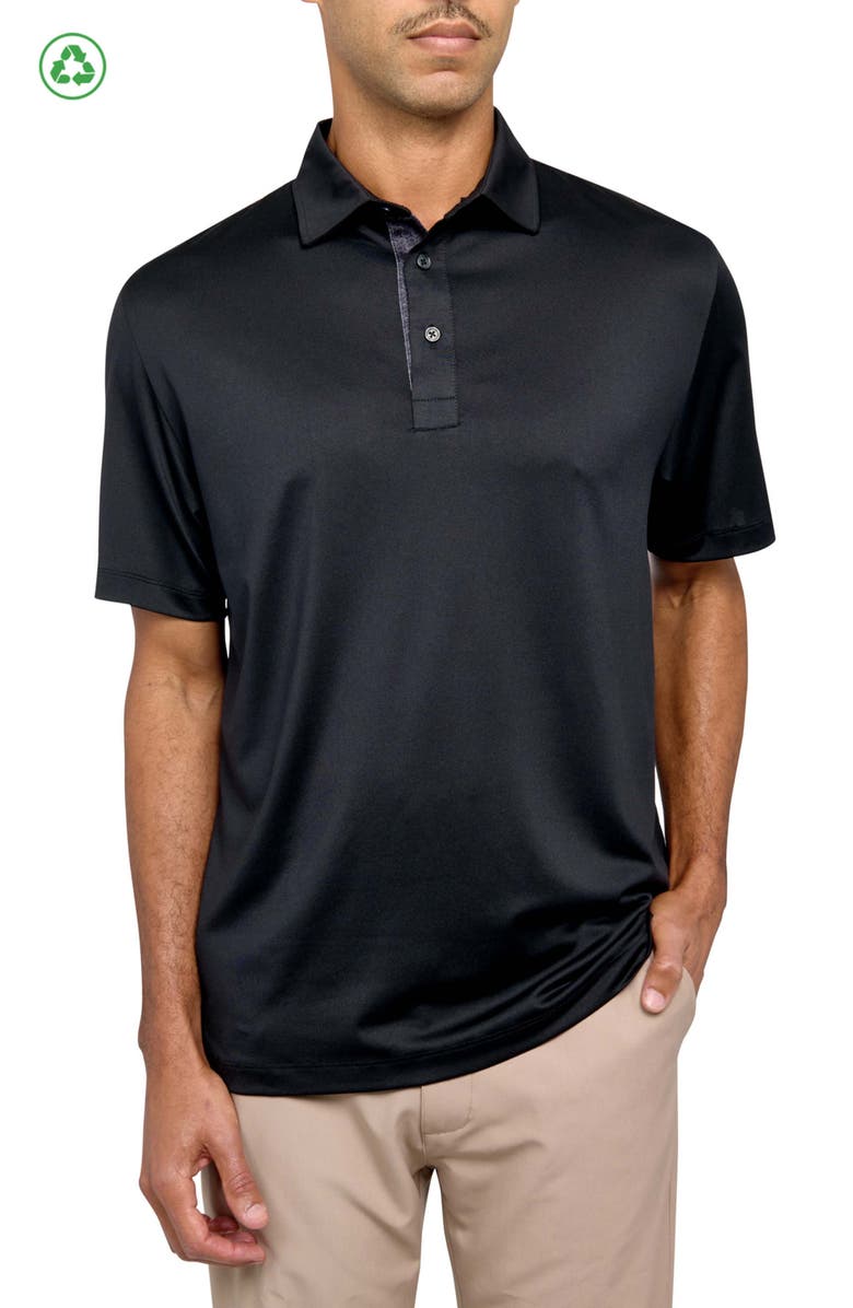 CON.STRUCT Regular Fit Solid Recycled Performance Golf Polo, Main, color, Black