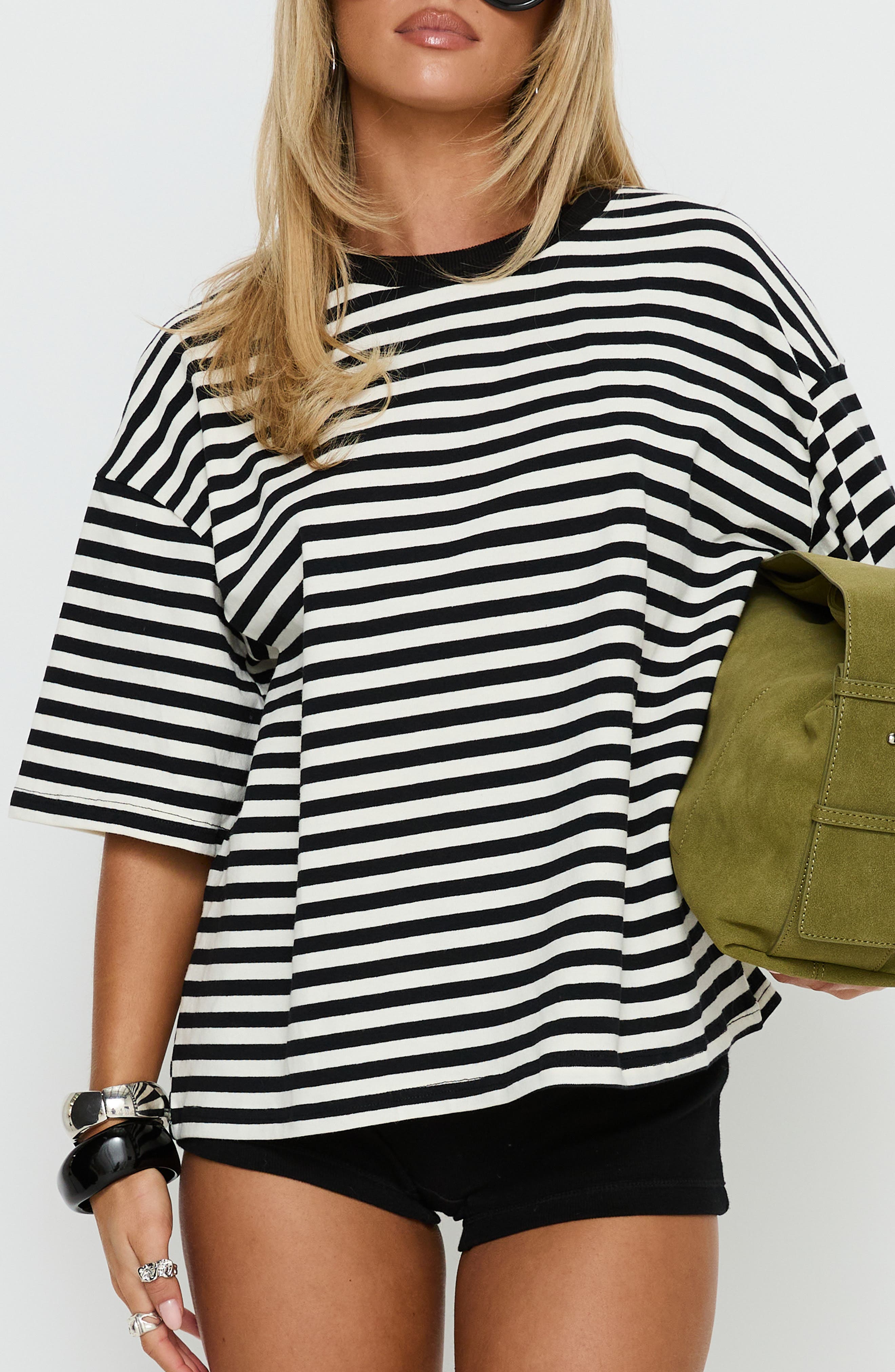 selected BLACK / WHITE STRIPE