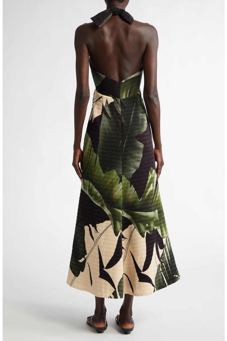 Elegant Expedition Halter Dress, Alternate, color, PALM SHADOWS/ GREEN/ ECRU