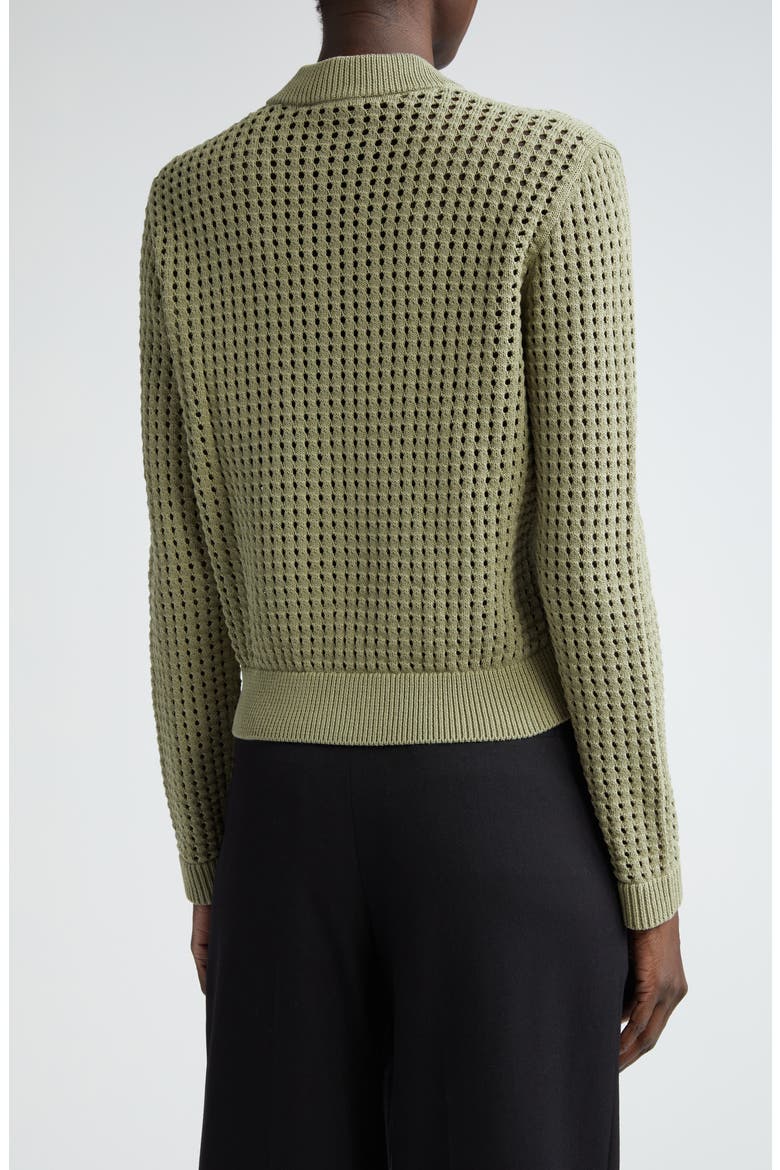 Open Stitch Zip Cardigan, Alternate, color, SAGE