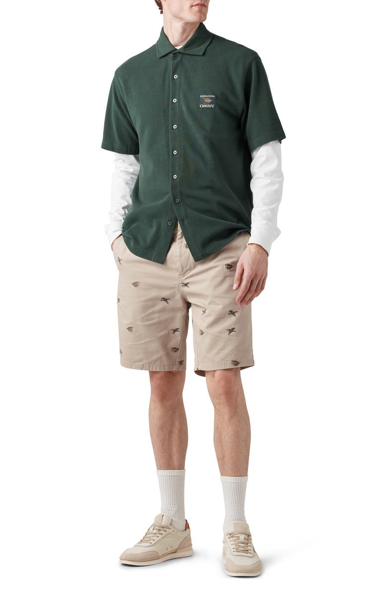 Rodd & Gunn Rusty Spinner Knit Short Sleeve Button-Up Shirt, Alternate, color, Forest