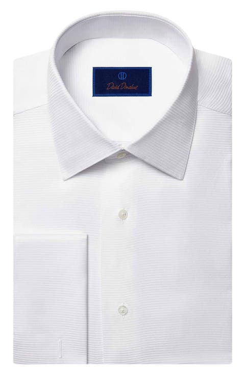 Trim Fit Horizontal Rib French Cuff Formal Shirt