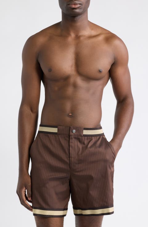 Baller Pinstripe Swim Trunks