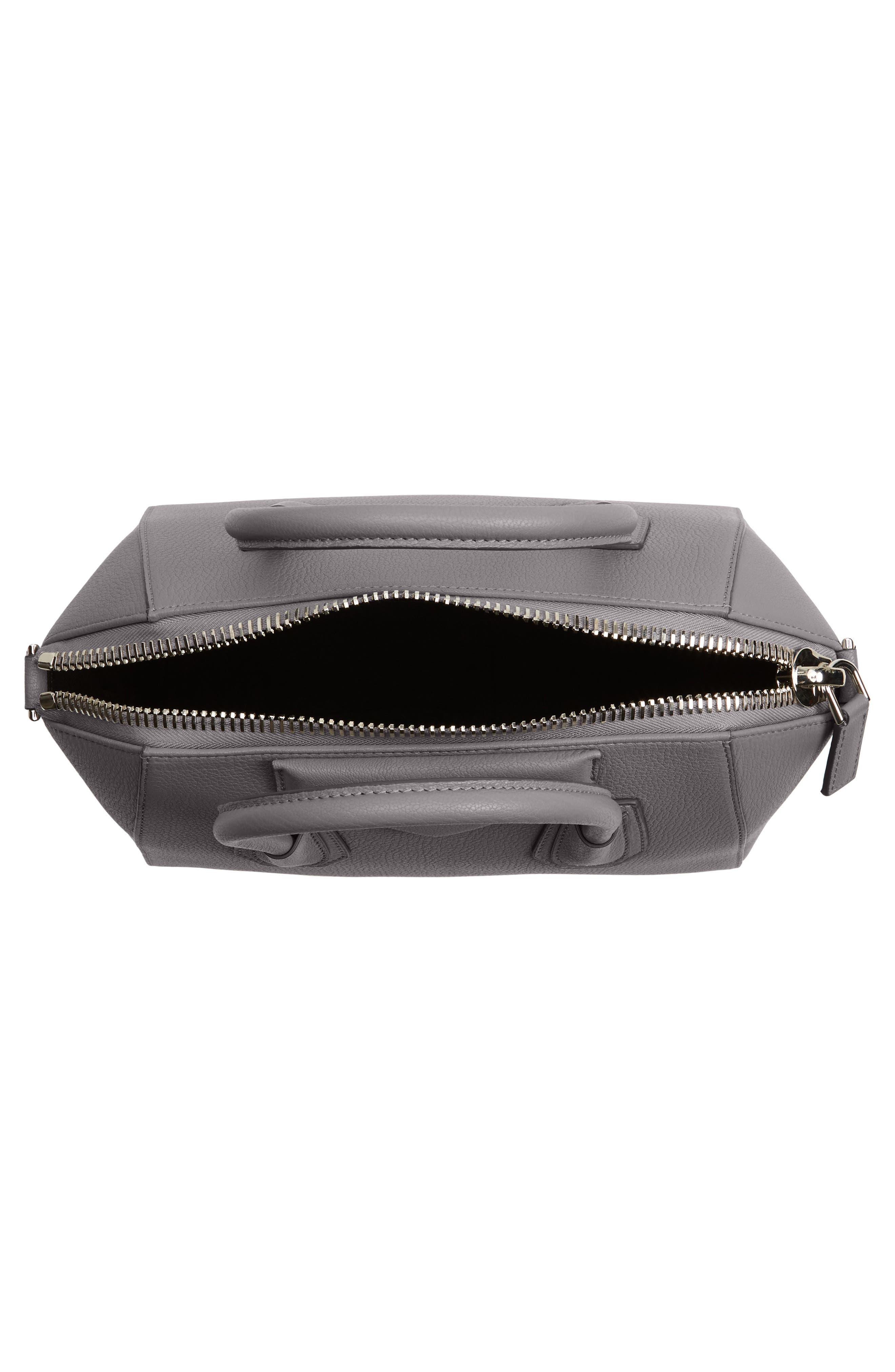 Small Antigona Leather Satchel, Alternate, color, HEATHER GREY